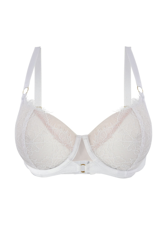 Mediolano Pure Soft Side Support 19260 білий м’який бюстгальтер з мереживом