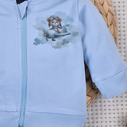 NINI Baby Bear Pilot органічна дитяча кофта на замку ABN-5751/BLE