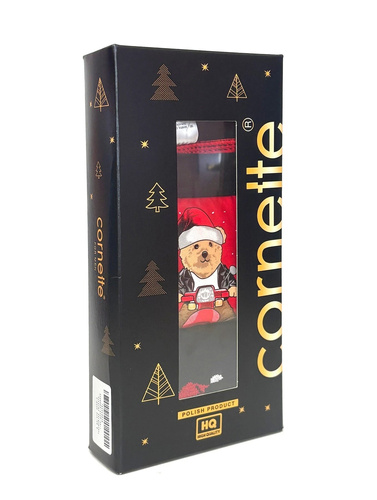 Cornette Gift 914/08 чоловічий святковий комплект: боксерки та шкарпетки червоно-чорний
