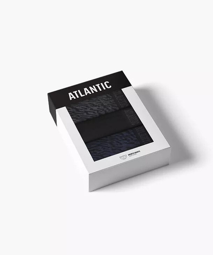 Чоловічі труси Atlantic 3MP-221 A3 3-pack – бавовняні графіт/чорний/індиго