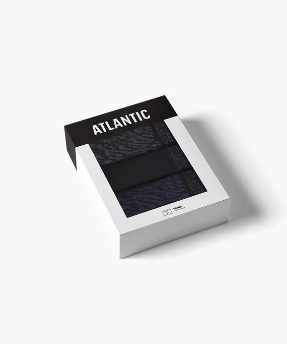 Atlantic 3MH-239 A3 Чоловічі боксерки 3-pack, бавовна, графіт, чорний, індиго