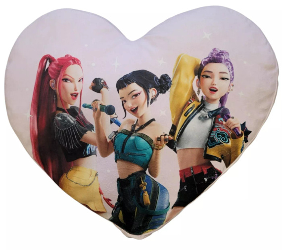 Halantex Подушка Серце K-POP Demon Hunters 40 см Фіолетова Фігурна 04