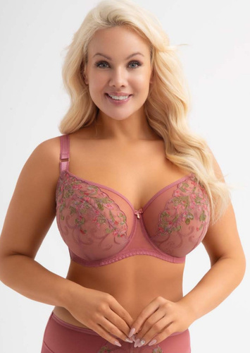 Gorsenia G028 Elora бюстгальтер soft з вишивкою, сильна підтримка, великий розмір чашки