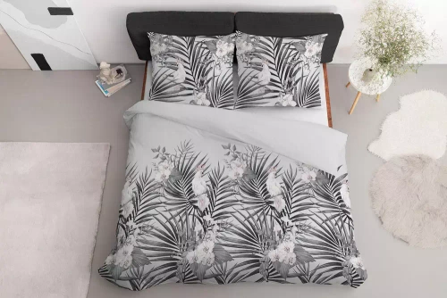Постільний комплект liście 4401 B Satin Detexpol, - сірий