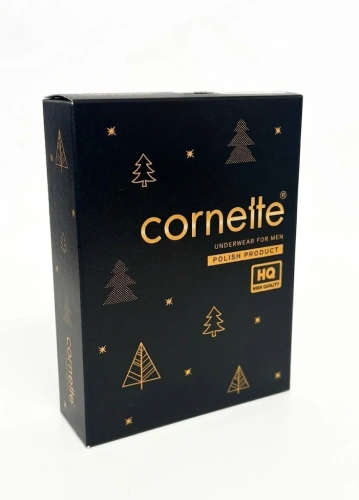 007/85 Cat 3 Чоловічі боксерки Cornette Christmas з бавовни, приталені, святковий візерунок