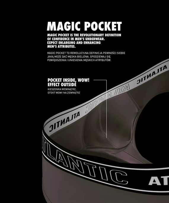 Чоловічі боксерки Atlantic Magic Pocket 2MH-1200 A2 2-pack зелені та коричневі – push-up, бавовна