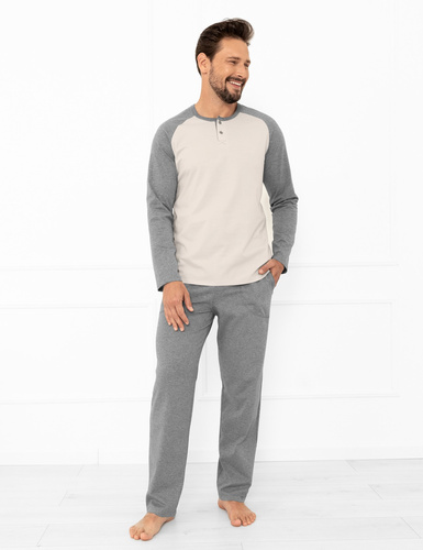 Чоловіча піжама Aleksander Italian Fashion – бавовняна, з довгим рукавом