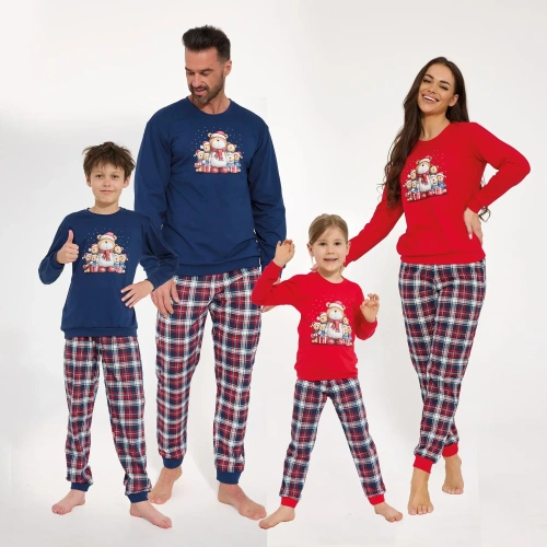 Cornette 594/205 592/205 Family Christmas Дитяча бавовняна піжама для дівчинки червона