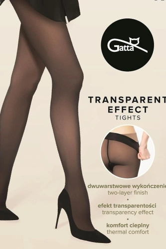 Колготки Gatta Transparent Effect 50 DEN теплі з ефектом 20 DEN для зими - nero nude