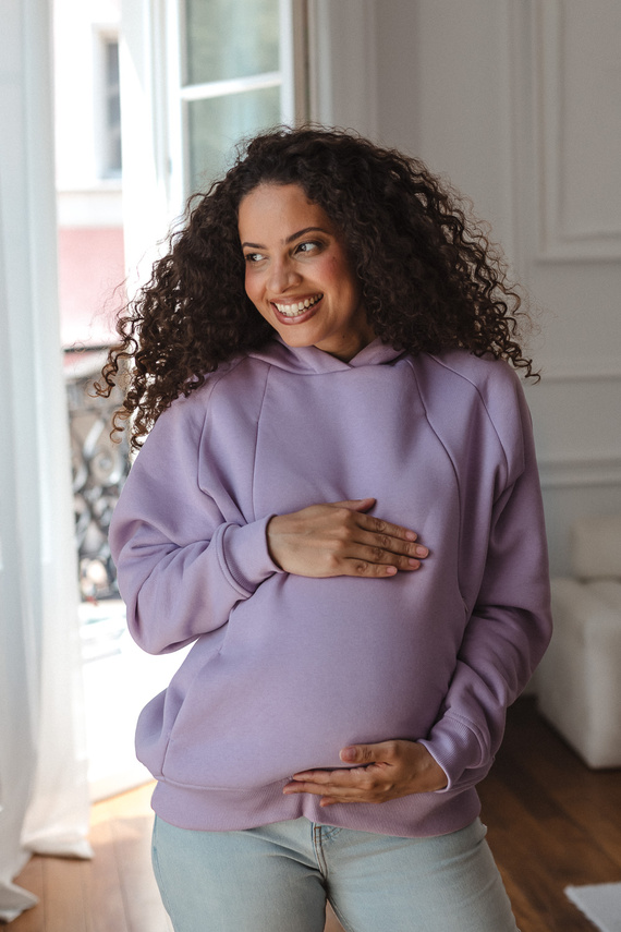 Світшот для вагітних і годування Milk&love Motherhood oversize quiet violet