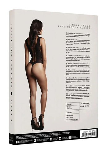 Body DES019 Le Désir чорне з вирізами та декольте S-L, XL-4XL