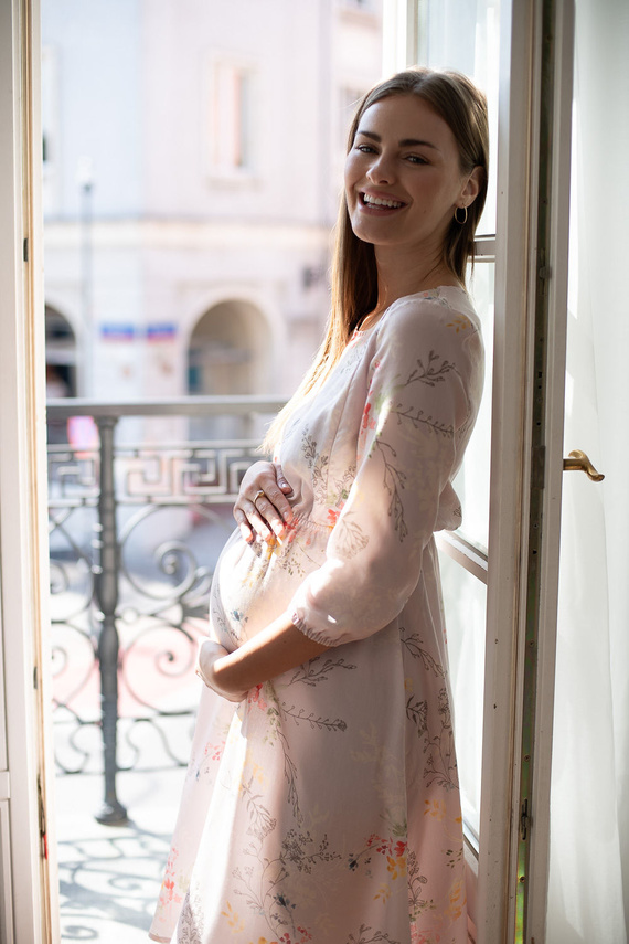 Сукня для вагітних Milk&Love для годування Lovely Dress Midi з рукавом 3/4 у кольорові гілочки