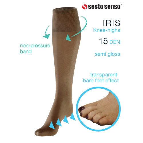 Жіночі підколінки  Iris 15 DEN  Sesto Senso,-fumo