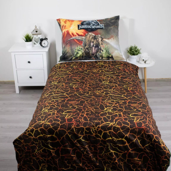 Постільна білизна 140x200 Dinozaury Park Jurajski Вулкан 70x90 Jerry Fabrics