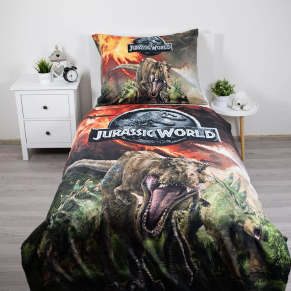 Постільна білизна 140x200 Dinozaury Park Jurajski Вулкан 70x90 Jerry Fabrics