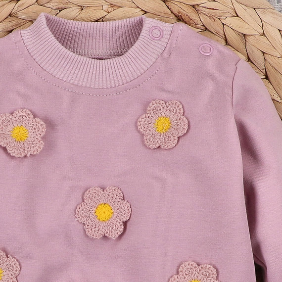 NINI ABN-5759/ROZ Little Flowers дитяча кофта з органічної бавовни з вишивкою