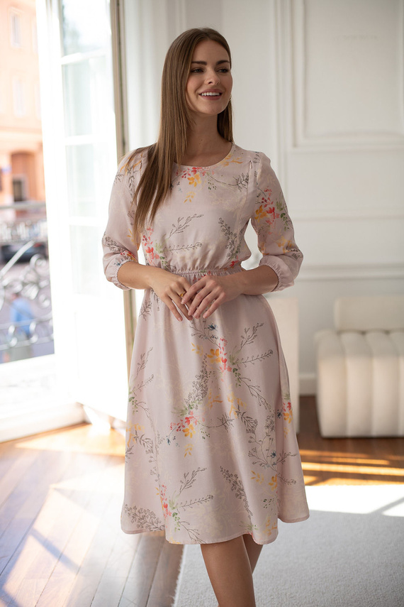 Сукня для вагітних Milk&Love для годування Lovely Dress Midi з рукавом 3/4 у кольорові гілочки