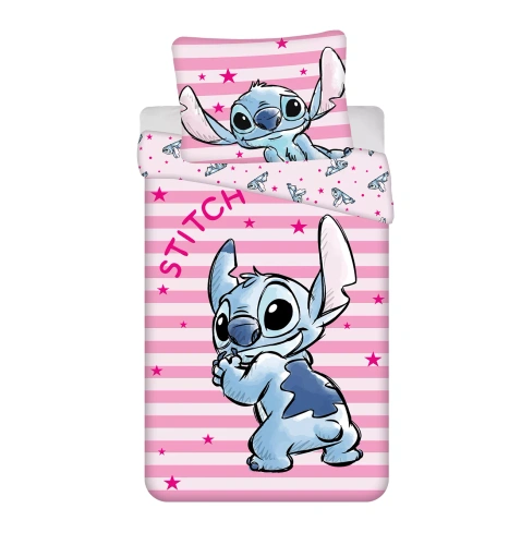 Постільна білизна Lilo i Stitch JF24 140x200 рожева зірки 100% бавовна