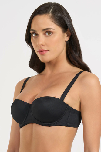 391 Бюстгальтер Bandeau Nero Selene Бардотка З ущільненою чашкою Знімні бретелі