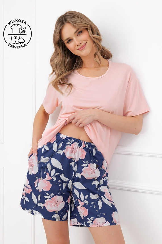 Піжама жіноча Italian Fashion Ardizja віскоза, бавовна, квіти, шорти